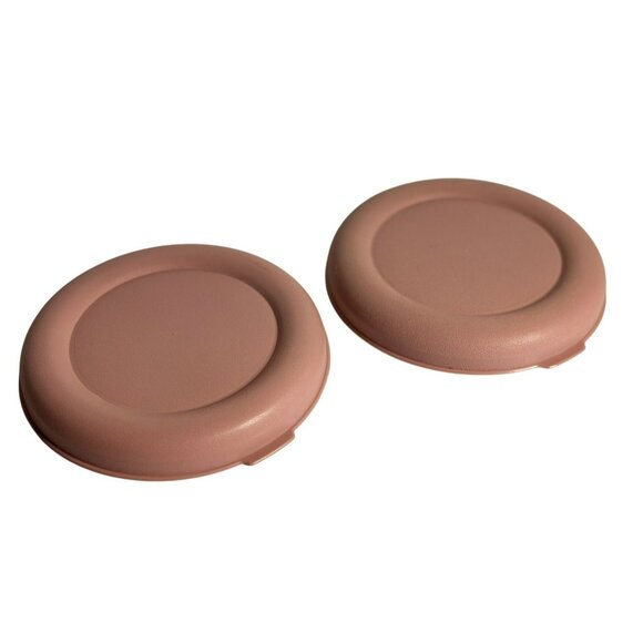 Vintage Tupperware Replacement Lids | Set of 2 Round 6.5" Dusty Rose Covers USA - Picture 1 of 6